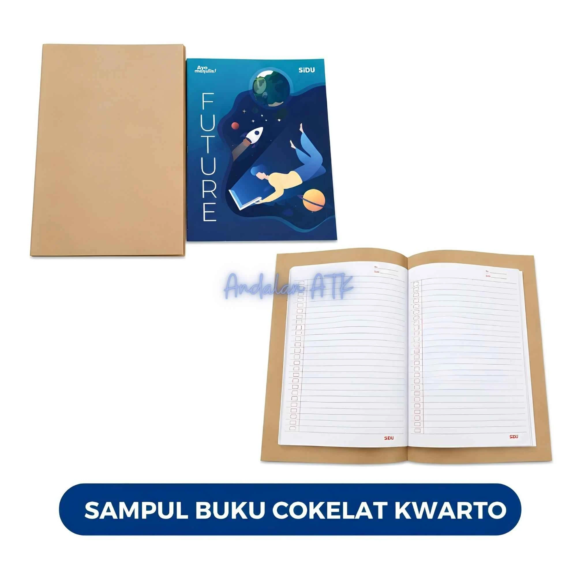 Sampul Buku Coklat Polos Isi 20 Lembar